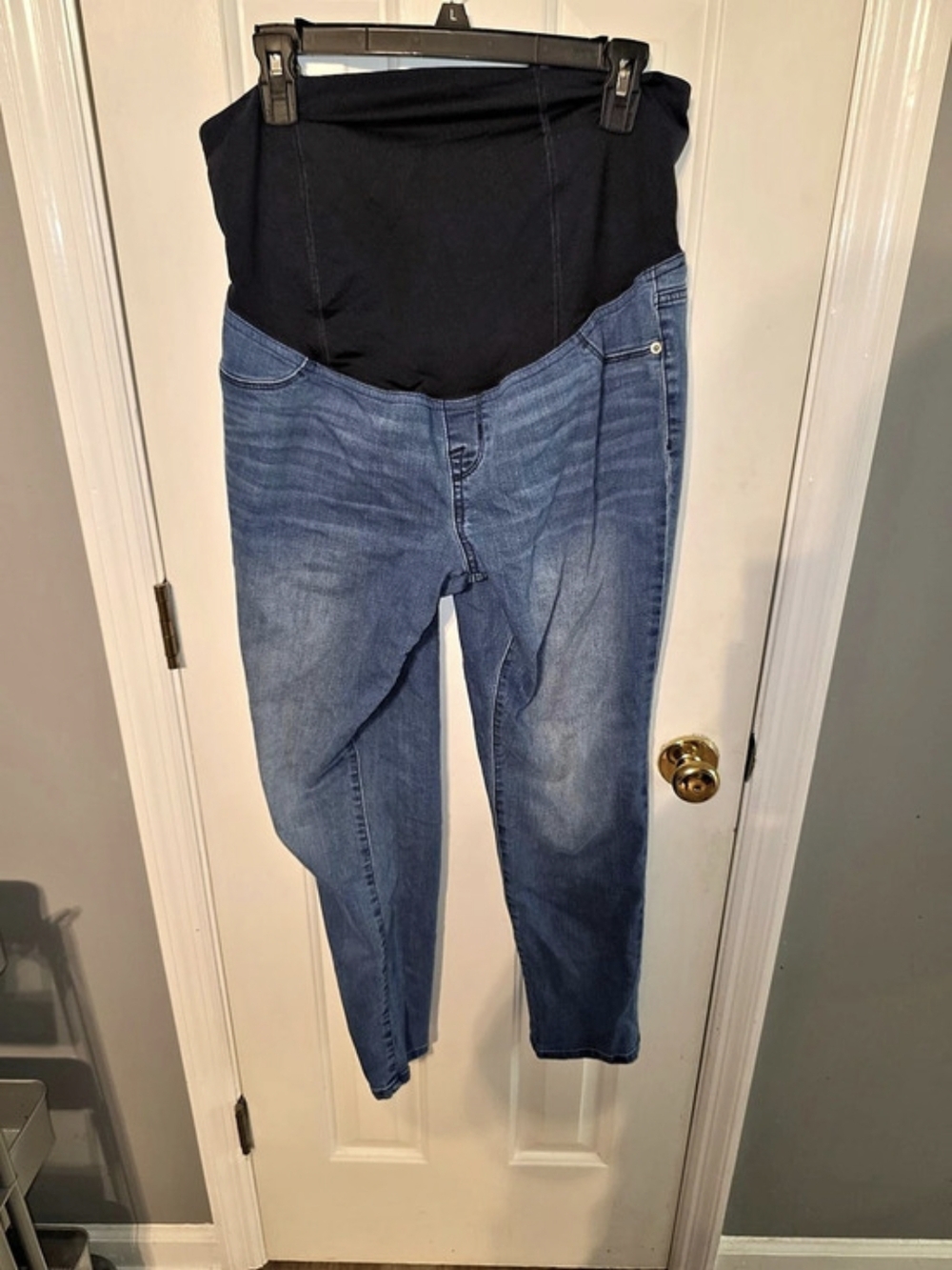 Isabel Maternity Jeans Straight Leg Blue Waist 12